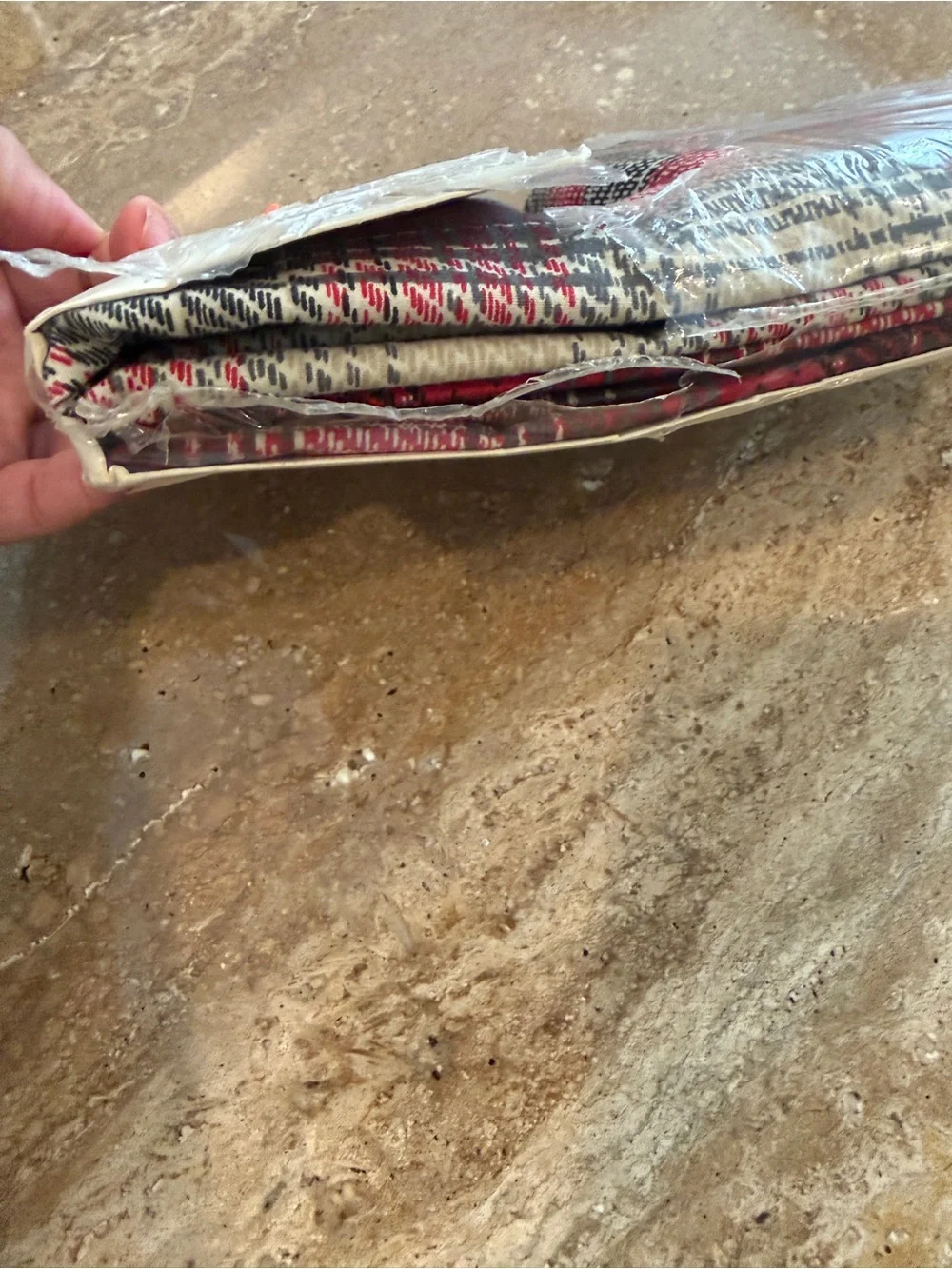 Ralph Lauren Vintage Granger Plaid King Pillowcases Red Black Denim Style NOS